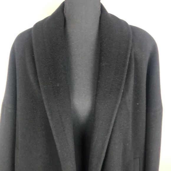 Vintage Fleurette Of California Black 3/4 Sleeve Cashmere Open Swing Coat - Picture 3 of 14